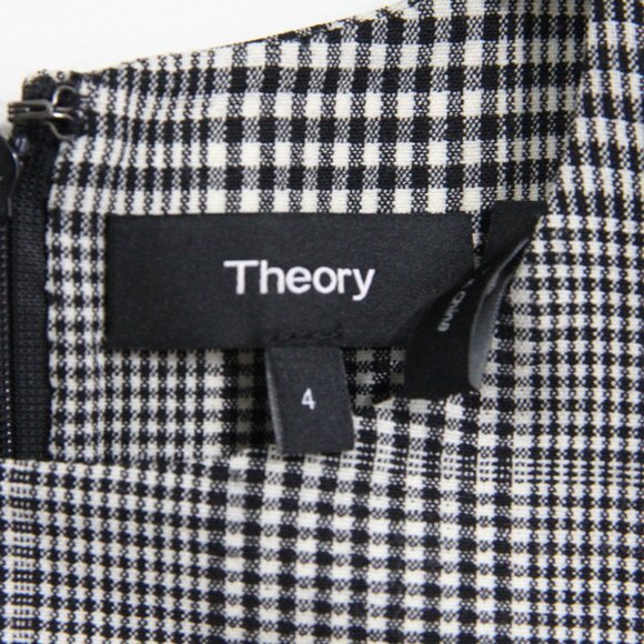 Theory Helaina Wool Dress sz 4 Women Plaid Shift Pockets Winter Fashion - Picture 5 of 10
